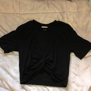 Brandy Melville low cropped twisted black blouse